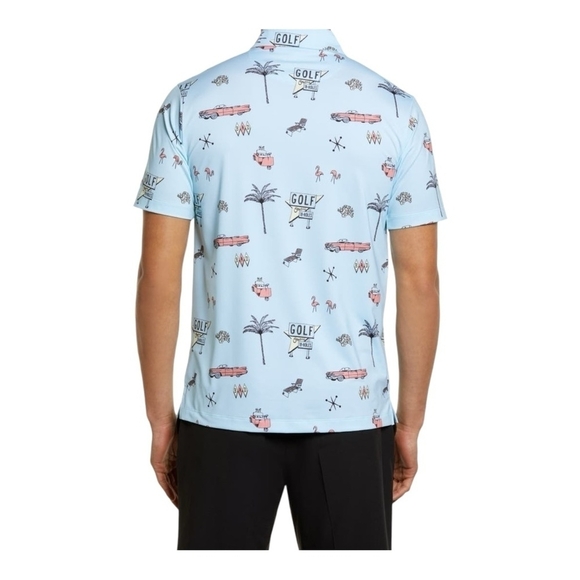 Polo Shirt Men’s Bad Birdie The Drive In Print T-shirt Blue Short Sleeve Tee - Picture 3 of 10